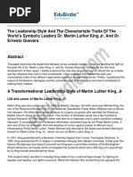 The Leadership Style and The Characteristic Traits of The World's Symbolic Lea