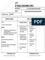 One Page Coaching (Opc) : Cadangan Tindakan Tindakan Yang Telah Diambil Refleksi