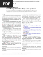 Standard Test Method For Impact Testing of Miniaturized Charpy V-Notch Specimens