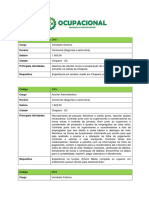 Código Cargo Horário Salário Cidade Principais Atividades