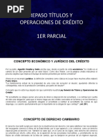 Repaso 1er Parcial. Títulos y Operaciones de Crédito