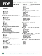 685 - Esl b2 Level MCQ Test With Answers High Intermediate Test 1