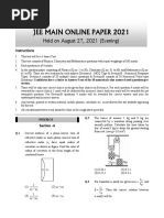 588408227th August 2021 Evening Shift JEE Main PYP