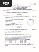 Bangalore University Previous Year Question Paper AFM 2020