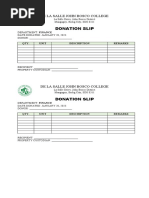 Donation Slip Format