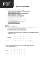 Statistics Practice Set