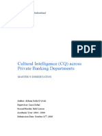 Cultural Intelligence Across Private Banking Departments (Thesis)