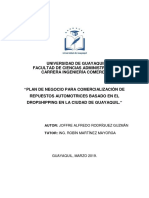 Plan de Negocio para Comercialización de Repuestos Automotrices Basado en El Dropshipping en La Ciudad de Guayaquil.