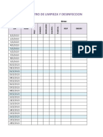 Registros de Limpieza y Desinfeccion