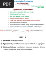 Experience & Achievement:: Prof. Rajesh Bhagat