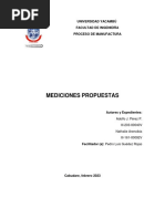 Medidas Proceso de Manufactura