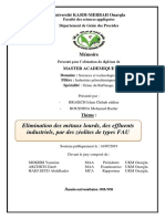 Elimination Des Métaux Lourds, Des Effluents