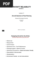 Aircraft Reliability: Aircraft Selection & Fleet Planning