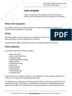 Company Holiday Policy Template