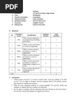 Test Specification Writing