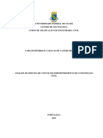 Análise de Desvios de Custos em Empreendimento de Construção