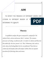 Chemistry Investigatory Project XII On Toothpaste Analysis