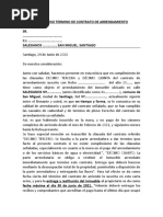 Modelo CARTA AVISO TERMINO ARRENDAMIENTO