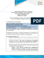 Guia de Actividades y Rúbrica de Evaluación - Paso 1 Sociología Del Trabajo - Aproximación Teórica