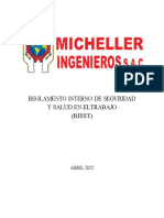 Reglamento Interno de Seguridad y Salud en El Trabajo Risst Micheller