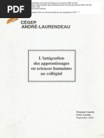 Laurin Lizotte Integration Apprentissages Sciences Humaines Laurendeau PAREA 1992