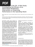 Mindfulness in The OR A Pilot Study Investigating The Effi - 2021 - Journal