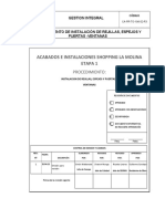 Procedimiento de Trabajo de Rejillas Espejos y Mamparas - Ventanas