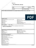 Pre Operational Checklist