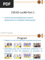 Lecture 6Part1Decision Control or Conditional Control Structures