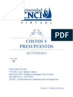 Actividad - I - Costos y Presupuestos