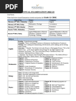 Annual Examination 2022-23: Grade 11 CBSE