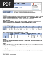 AISI SAE 4130 Product Datasheet D.A.Cooper Sons