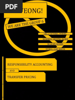 Responsibility Accounting and Transfer Pricing Problems