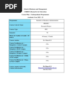 Course Plan - BBA681 - Final Year Research Project