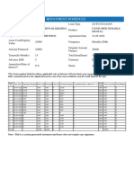 Repayment Schedule: Note-: This Is A System Generated Statement and Hence Does Not Require Any Signature