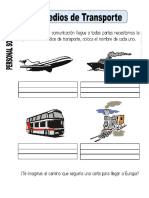 Ficha de Los Medios de Transporte para Primero de Primaria