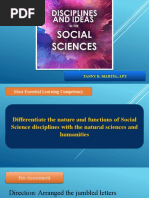 Nature and Functions of Social Sciences Disciplines With The Natural Sciences and Humanities