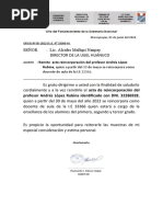 Oficio de Remición Del Acta de Reincorporación.