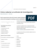 Cómo Redactar Un Artículo de Investigación