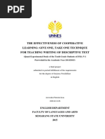 The Effectiveness of Cooperative Learning: Give One, Take One Technique For Teaching Writing of Descriptive Text