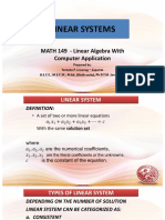 Introduction To Linear Systems