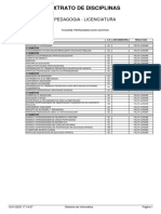 Extrato de Disciplinas: Pedagogia - Licenciatura