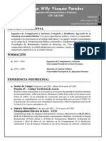 Curriculum Vitae - Jorge Vasquez Paredes