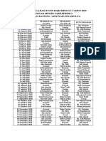 Jadwal Pengajian Rutin Hari Minggu Tahun 2018