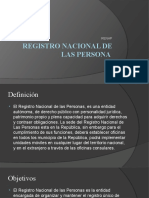 Registro Nacional de Las Persona para Nota