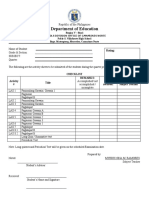 Checklist of Activities of Modular Students