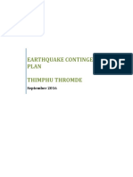 Earthquake Contingency Plan Thimphu Thromde: September 2016