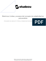 Bleichmar Limites y Excesos Del Concepto de Subjetividad en Psicoanalisis