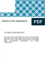 Analysis of The Appointment (3e - Arago, J. - Guevarra, M.)