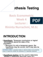 Week 4 - Hypothesis Testing